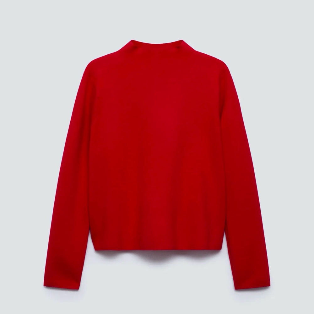 Mango (MNG) red mock-neck sweater